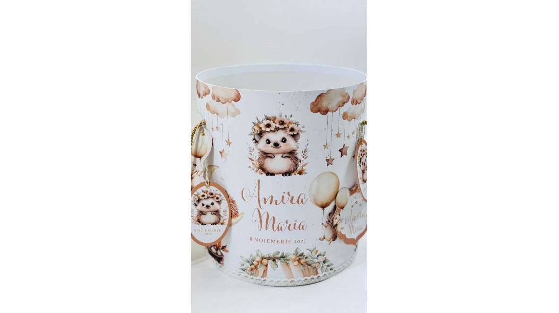 Trusou botez fetita Arici Pogonici cu flori de toamna 9